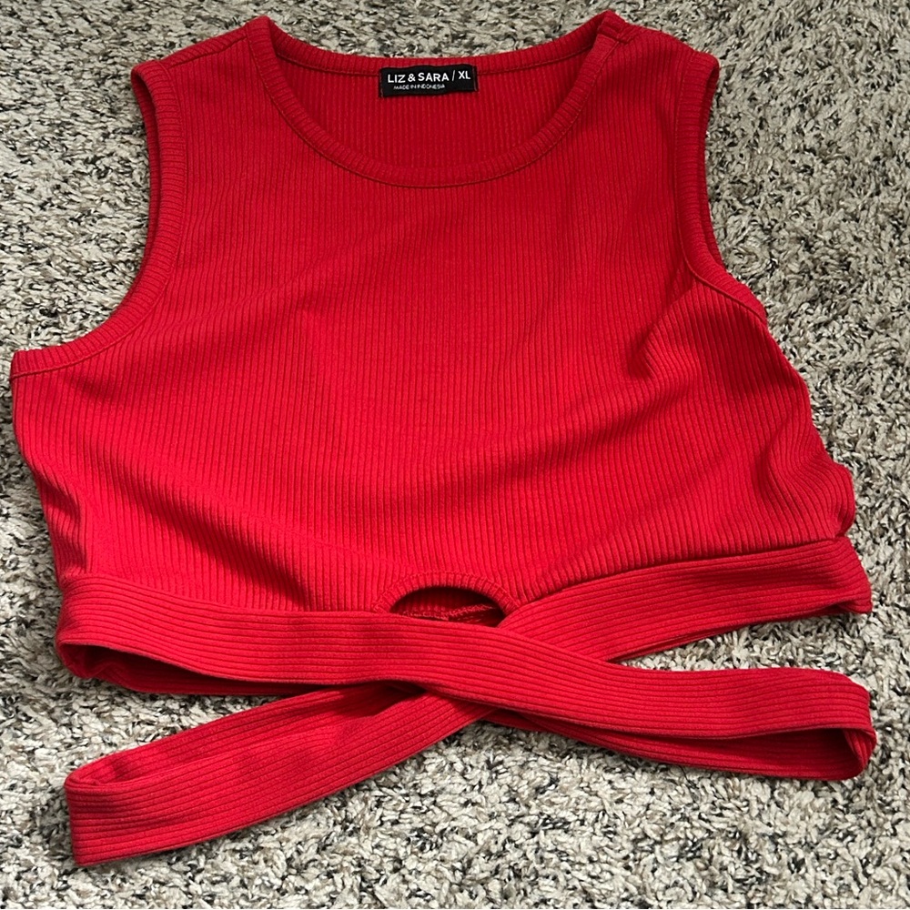 Red Sleeveless Crop Top